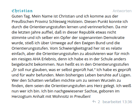 Orientierungsstufen Empfehlung von Christian