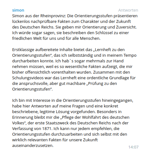 Orientierungsstufen Empfehlung von Simon