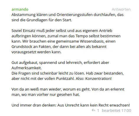 Orientierungsstufen Empfehlung von Armando