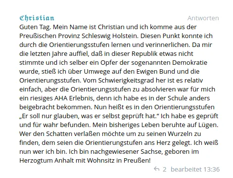Orientierungsstufen Empfehlung von Christian