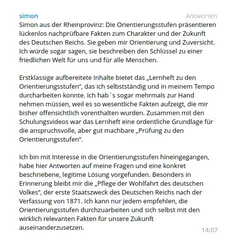 Orientierungsstufen Empfehlung von Simon