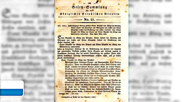 1834. Gründung des deutschen Zollvereines.