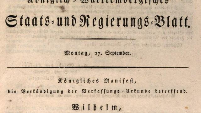 Verfassungsurkunde des Königreichs Württemberg